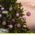 thumbnail image 3 of Esferas para árbol de navidad Artego de 8 cm de diámetro paq 18 esferas Lavanda *Línea Pearl Con 2 estilos: pearls y cromado, para colgar Christmas ornaments, 3 of 7