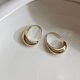 thumbnail image 1 of Vintage Matte Metal Gold Geometric C Round Shape Circle Hoop Earrings For Girl Women$chunky Gold Hoop Earrings, 1 of 4