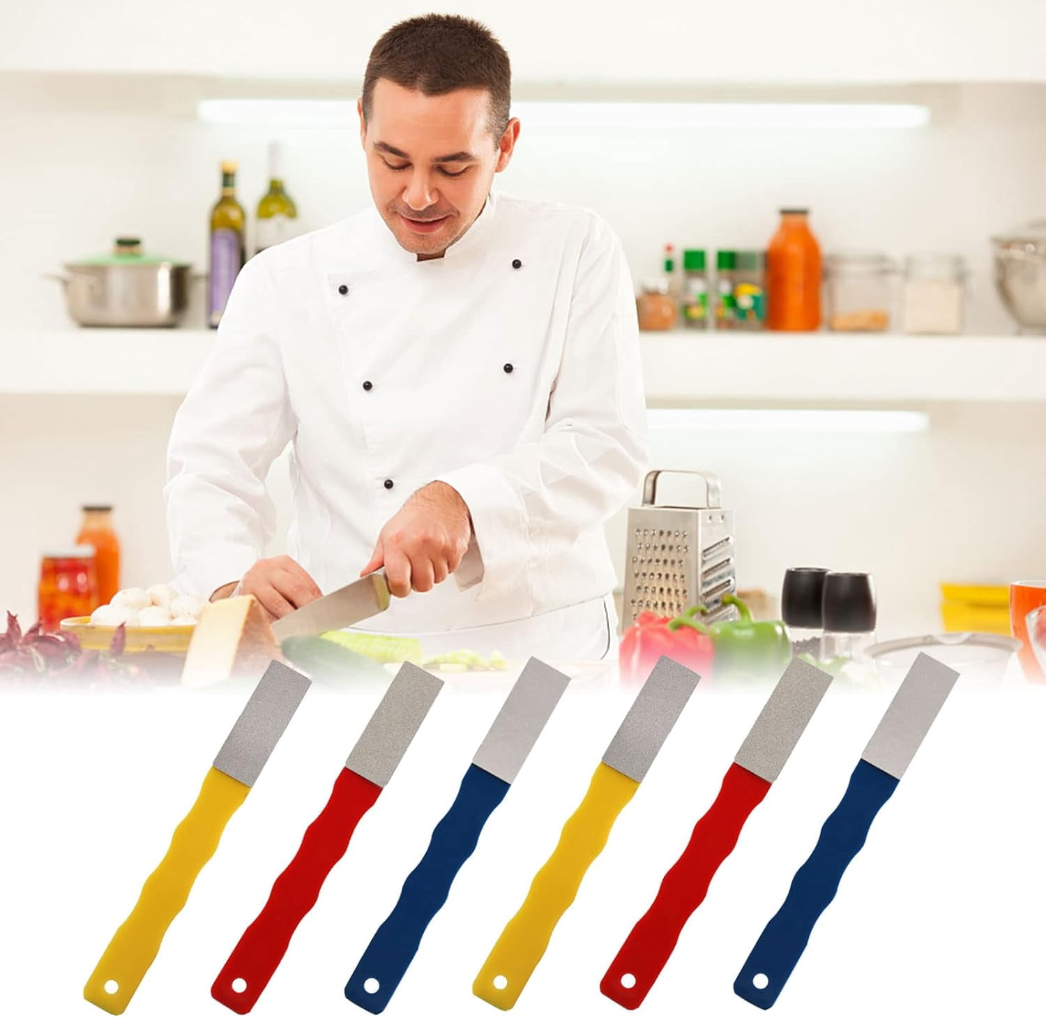 ABCISI 9 Pcs Diamond Sharpening Hones Set, Color Coded Diamond Sharpening Hone Sharpening Stones Diamond Paddles Sharpening Tools Flat Hand File Knife Sharpener for Hunting, Outdoor, Kitchen