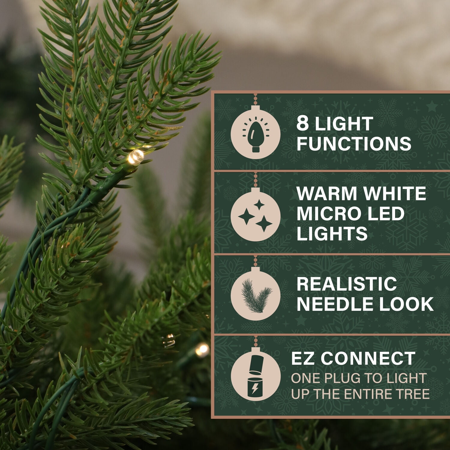 Fraser Hill Farm Prelit LED Warm White Slim 9-ft Artificial Christmas Tree, FFOP090-5GR