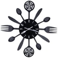 thumbnail image 2 of Nordic Stainless Steel Kitchen Wall Clock Creative Metal Art Clock Modern Quartz Hanging Clock Black Silent Design Without Batter, 2 of 5