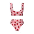 thumbnail image 5 of Daiia Strawberry Women's Bikini Set Two Piece Swimsuit High Waisted Bikini Adjustable Straps Bikini Perfect for Beach, Pool, and Summer Vacation-Small, 5 of 9