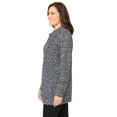 thumbnail image 3 of Woman Within Plus Size Marled Zip-Front Cable Knit Cardigan Sweater, 3 of 6