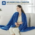 thumbnail image 4 of 50"×60" Electric Blanket Heated Throw Blanket with 6 Heating Levels and 8 Time Settings Washable, Blue, 4 of 6