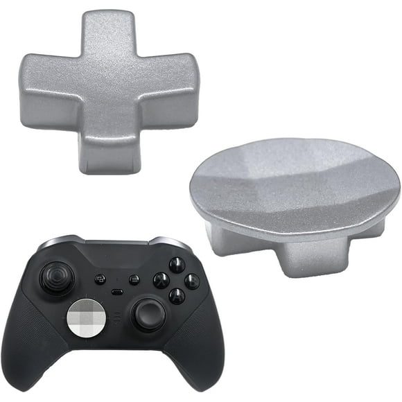 TRAHOO-2 in 1 Metal D-Pads for Xbox One Elite Series 2,Elite Controller Metal D-Pads,Directional Pad Button Kits Replacement Parts for Xbox Controller Series 2 Core/Elite Series 2 Controller(Silvery)