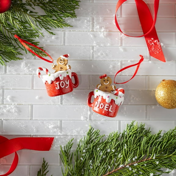 2.5" Resin Mug with Gingerbread Ornament