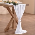 thumbnail image 1 of Chiffon Table Runner 28.4x120.1 Inches Sheer Wedding Runner Romantic Rustic Table Runner for Wedding Party Baby Shower Decorations,White, 1 of 7