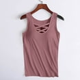 thumbnail image 3 of BUIGTTKLOP Plus Size Tank Top for Women Built in Bra Sleeveless Shirts Criss Cross V Neck Undershirts Vest Loose Loungewear, 3 of 5