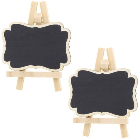 Blackboard Printed Access Card - Wedding Wood Table Desktop Ornament Place Card Blackboard Chalkboard Black 2 Pcs