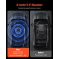 thumbnail image 3 of 8"400W Underseat Car Subwoofer,Slim Powered Car Subwoofers Under the Seat,Low Profile Audio Sub Built-in Amplifier,High/Low Level Input&Volume Controller for SUVs,Car,Truck,RV, 3 of 12