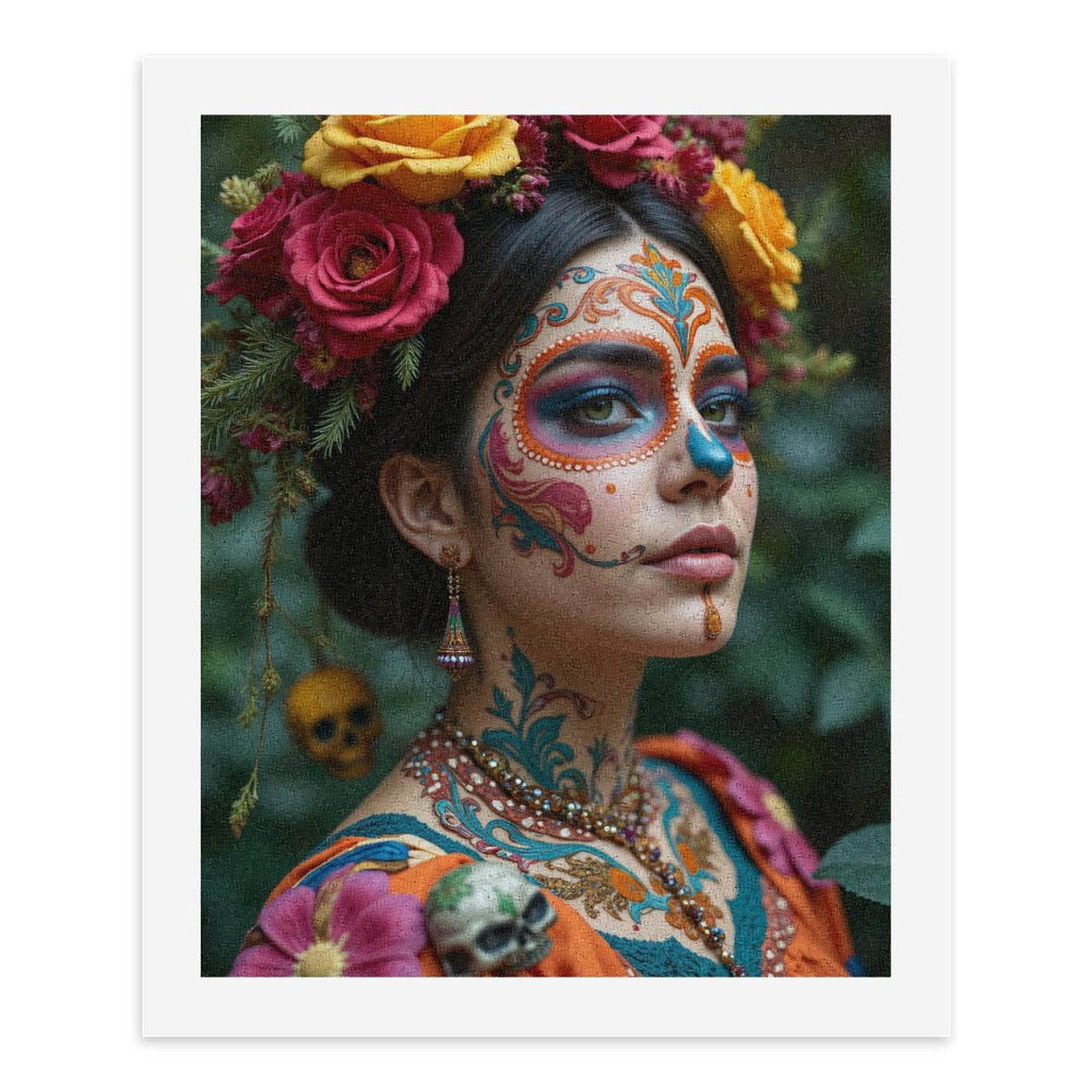 Paint By Numbers Kit for Adults Beginner - Colorful Floral Face Art Portrait DIY Canvas Painting Kits for Adults, Frameless Paint By Number for Adults for Home Wall Decor 16x20 Inch