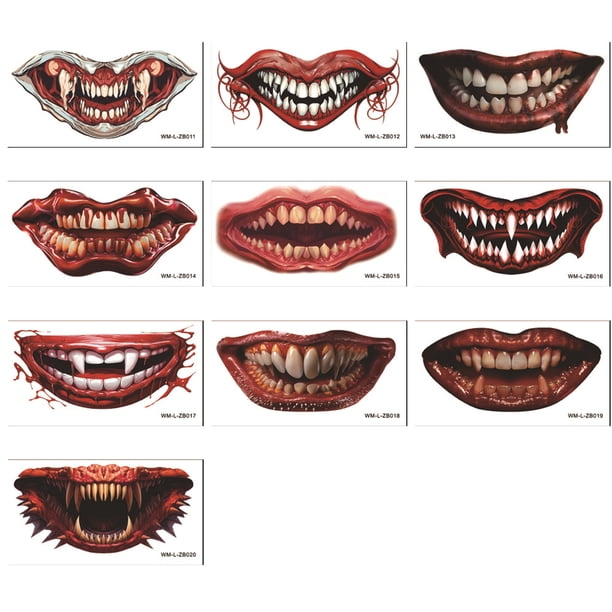 Clearance!Pegatinas para la piel de Halloween, pegatinas para la piel de la herida, simulación de piel, cicatriz, piel, cuchillo, simulación, pegatina de piel impermeable, 10 Uds.