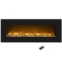 Northwest 50 inch Wall Mounted Electric Fireplace with Color Changing LED, Black