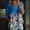 Dark blue, variant on Oversized 3/4 Sleeve Round Neck Printed T Shirt for Women Loose Fit Tunic Top Plus Size Casual Graphic Tee Lightweight Breathable Blouse, Camouflage,XXXXL