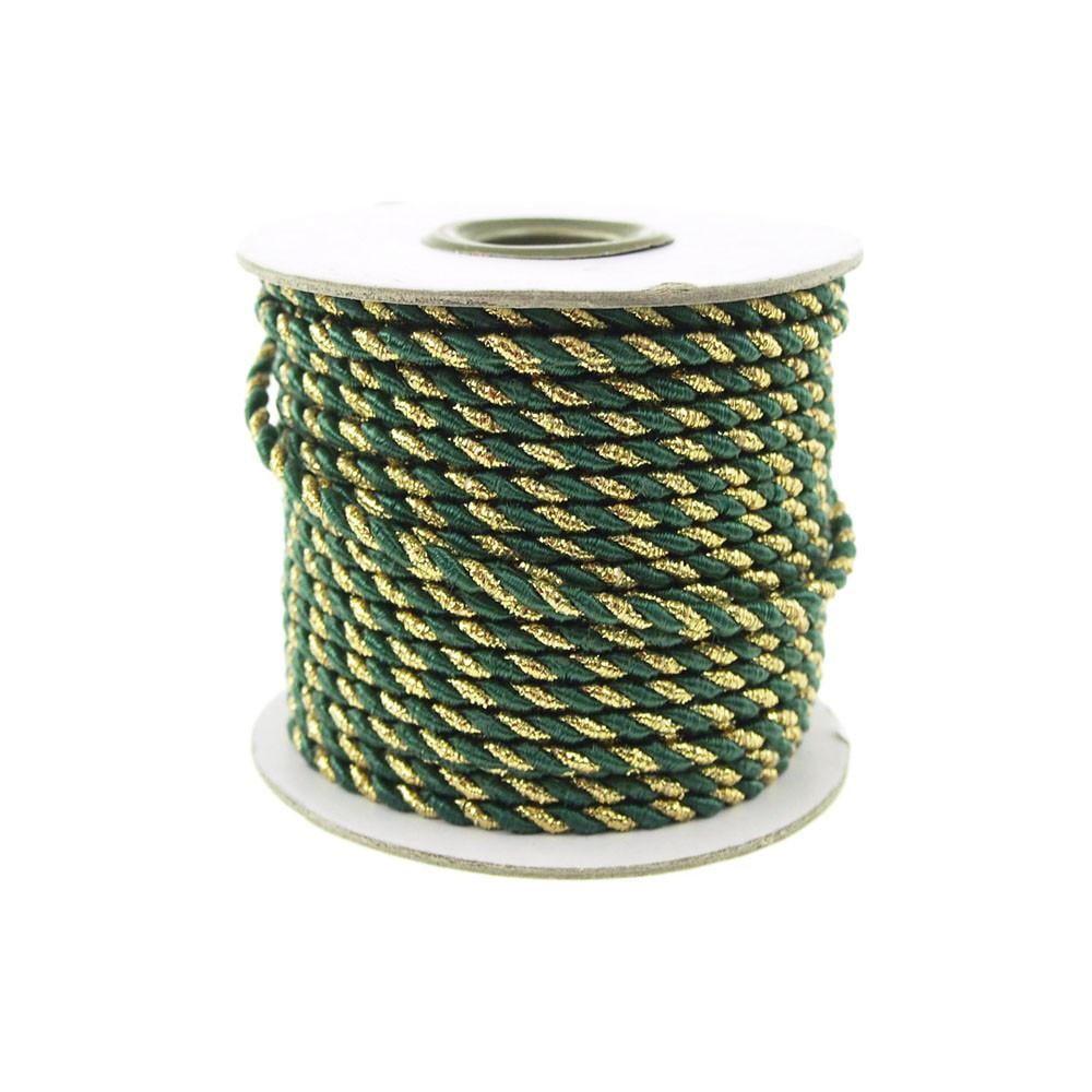 Gold Trim Twisted Cord Rope 2 Ply, 3mm, 25 Yards, Hunter Green ...