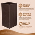 thumbnail image 3 of Set of 2 Large 24-Inch Outdoor Planters, Brown Tall Plastic Flower Pots with Drainage Holes, Modern Tapered Garden Planter for Porch Patio Balcony Backyard, 3 of 6