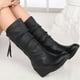 thumbnail image 4 of NECHOLOGY Botas Mujer Adulto Femenino Zapatos Botines de mujer Botas de vintage Cuña Punta redonda Color Mujeres Slip-Up Pure Heels Boots botas de mujer (Black, 7.5), 4 of 6
