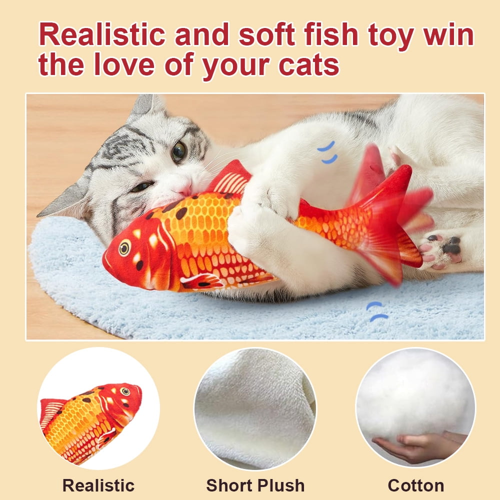 2 Pack Floppy Fish Cat Toys, Cat Toys Flopping Fish, Moving Kitten Kicker, Floppy Wiggle Carp For Small Dogs, Soft And Durable, Interactive Kitten Kicker For Indoor For All Breeds