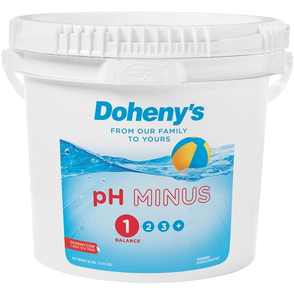 Doheny's pH Minus | pH Down for Pools | Sodium Bisulfate Dry Acid | Fast Acting pH Reducer | Pool Water Balancer | Pro Strength | Works in All Pool Types | Proudly Made in USA | 30 lb