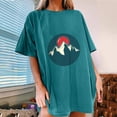 thumbnail image 2 of RKSTN Hauts d'Été pour Femmes 2023 Manches Courtes Chemises de Plage d'Été à Imprimé Graphique Décontractées Amples Grande Taille Couleur Unie Chandail Blouse T-Shirts, 2 of 7