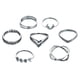 thumbnail image 2 of Fiudx Juego de Anillos de Aleación con Diseño de Hojas de Moda, Colección de Joyas de Hip Hop de Moda, Juego de 7 Anillos, Accesorios de Moda para Mujer y Niña, Diseño Especial, Versátil, Ideal para, 2 of 6