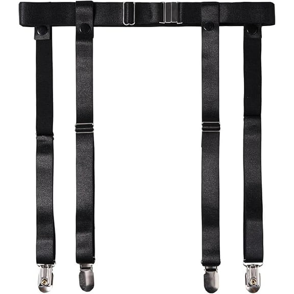 ZCWomen's Plus Size Thigh Garter Belts, Adjustable High Elastic Garter Belt and Stockings Set, Thigh High Stockings for Garter Belts