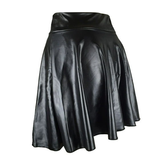 Aayomet Women'S High Waist Skirt Women's Ruched Waist Stretchy Flared Yoga Skirt,Black S