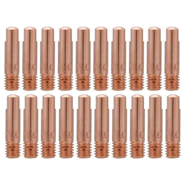 20 puntas de contacto de cobre para consumibles de antorcha de soldadura MIG/MAG 15AK (1,0 mm)