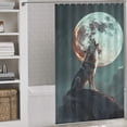 thumbnail image 3 of Wolves in The Moonlight Shower Curtain Cloth Fabric Bathroom Decor with Hooks, 3 of 8
