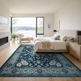 thumbnail image 3 of ODIKA 9'x12' Washable Area Rug Non-Slip, Chair-Friendly Entryway Scrolling Botanical Border Transitional Door Orientalisch for Dining Room, Basement, Large Office, 3 of 7