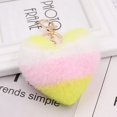 thumbnail image 1 of LLavero de bolas de felpa de arcoíris para mujer, colgante decorativo con pompones de corazón, joyería de moda para bolso y coche, novedad, 1 of 4