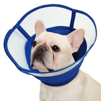 Kuoser Dog Cone Collar, Soft Adjustable Elizabethan Recovery Cone for Dog, Blue, M