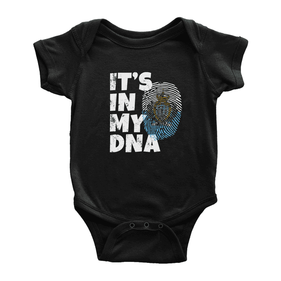 It's In My DNA San Marino Flag Country Pride Baby Bodysuits Newborn Clothes (Black, 18-24 Months)