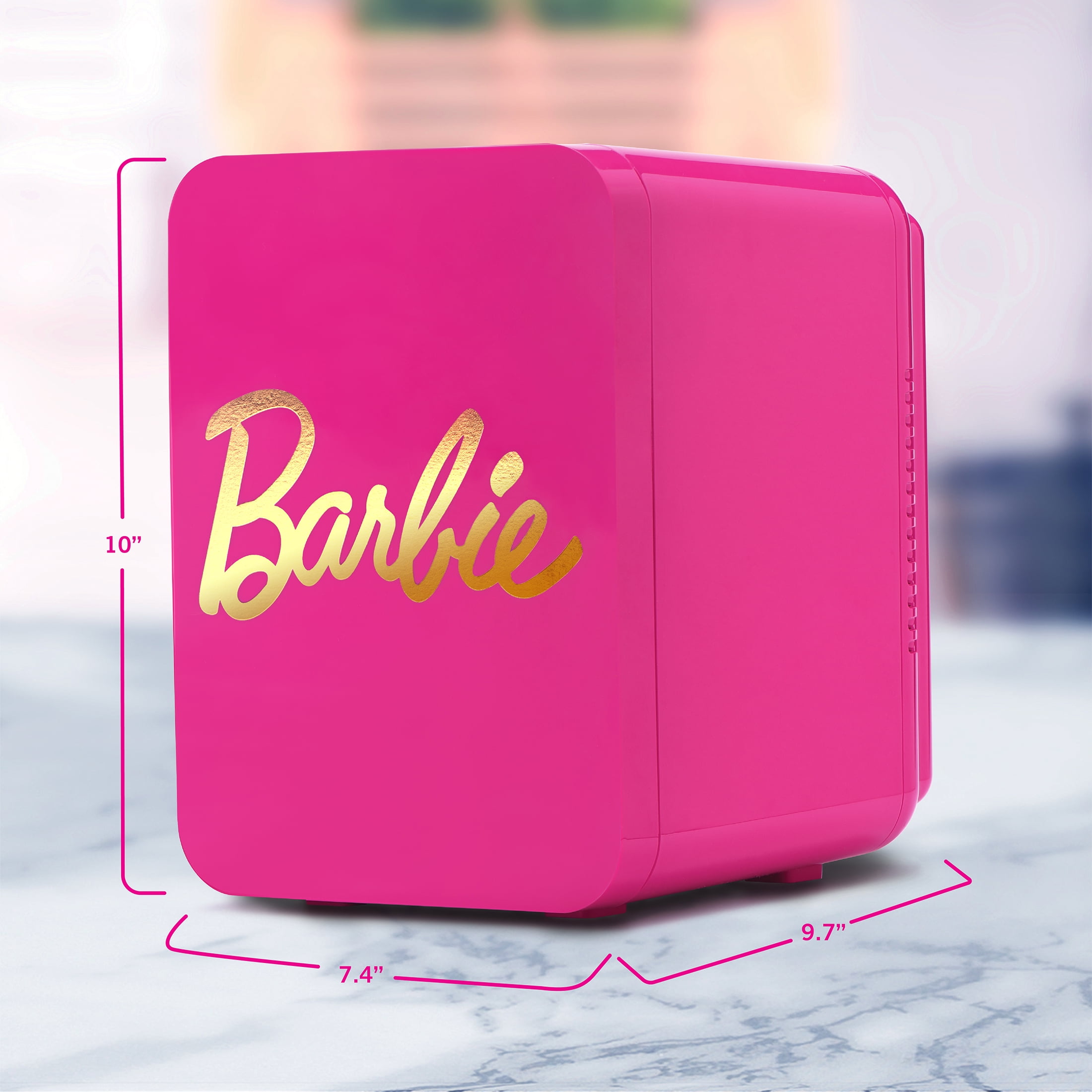 Barbie Hot Pink 6 Can Mini Fridge Thermoelectric Cooler 4 Litre