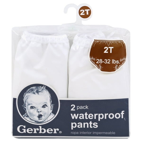 Gerber Waterproof Training Pants in White 2 Pack (2T)