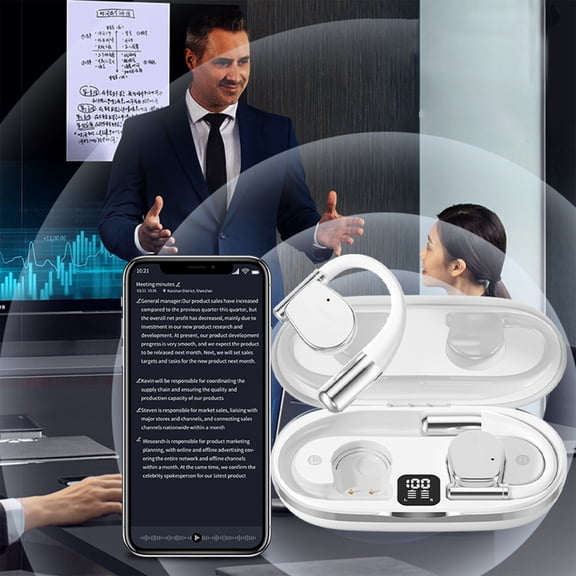 Clearance! Translation Earbuds, InsCrazy Wireless Bluetooth Al Translation Earphones with Intelligent Digital Display High Definition Call Long Battery Life for Business Meetings Travel and Work