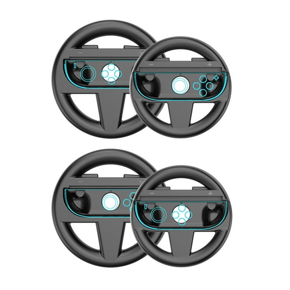 KIPLINK Family 4-Pack Racing Wheel Set for Nintendo Switch 2 Joy-Cons - 2 Large & 2 Small Steering Wheels for Mario Kart & More!