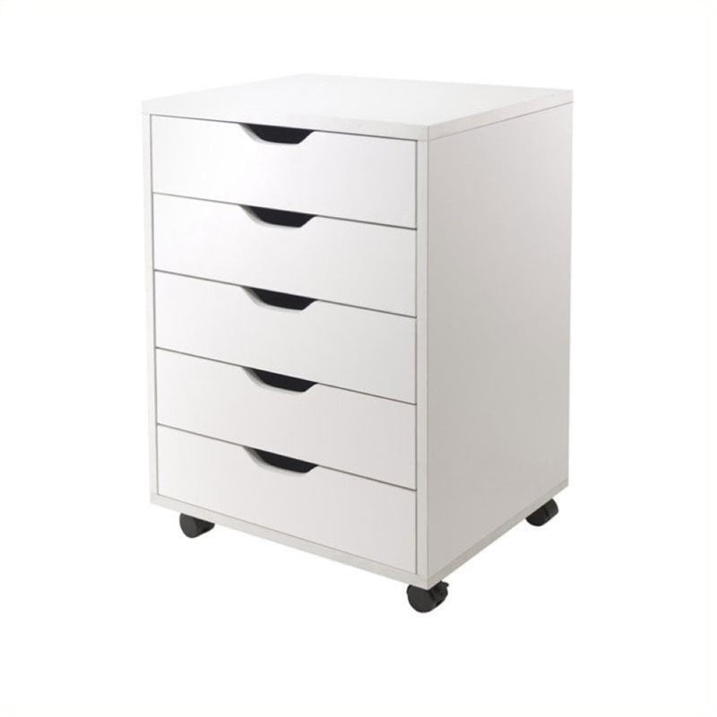 Scranton Co 5 Drawer Wood Mobile File Cabinet In White Walmart Com Walmart Com