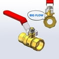 thumbnail image 3 of Garden Hose Shut Off Valve Ball Valve 3/4" GHT Water Hose Shut Turn Off Valve Heavy Duty Hose On Off Valve Brass Shut Off Valve Hose Ball Valve 1Pc Long Handle, 3 of 6