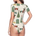 thumbnail image 4 of Naloa Christmas Dachshund Dog Women's Short-Sleeved Onesie, One-Piece Swimsuit for Parties, dates, clubs - Large, 4 of 9