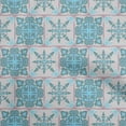 thumbnail image 1 of oneOone Polyester Spandex Teal Blue Fabric Asian Tile Traditional Diy Clothing Quilting Fabric Print Fabric By Yard 56 Inch Wide, 1 of 4