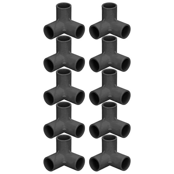 10PCS 3 Way Pipe Fittings PVC Plastic Tee Fitting Elbow Corner Connector 25mm Inner Diameter Black
