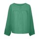 thumbnail image 4 of Blusa de manga larga informal con botones de tubo abierto de color sólido con cuello redondo para mujer Fridja  hkj884, 4 of 5