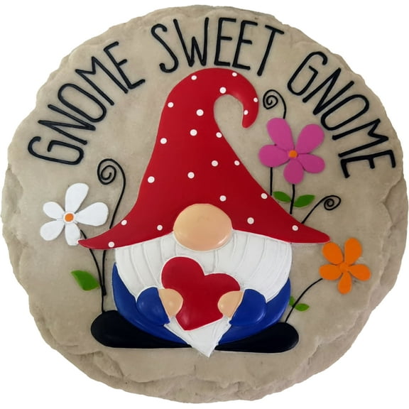 GNOME SWEET GNOME STEP STONE / DECORATIVE WALL PLAQUE