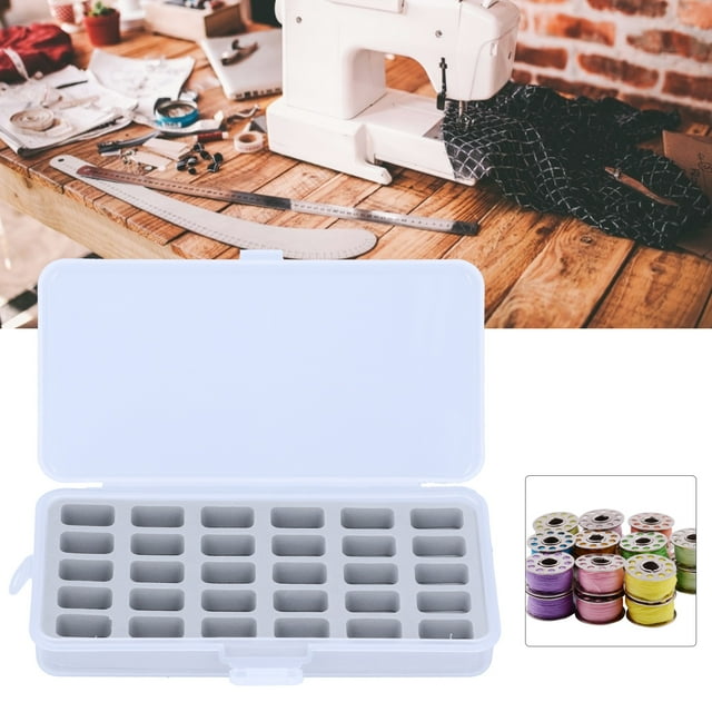 Empty Bobbin Box, Bobbins 30 Slots Bobbin Organizer Plastic Threaded Bobbins for Craft for DIY for Sewing
