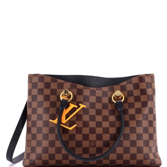 Pre-Owned LV Riverside Handbag Damier with Leather By Rebag