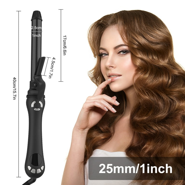 1 Inch Anti Scald Rotating Curling Iron with LED Display 11 Adjustable Temps 140 F to 450 F Walmart