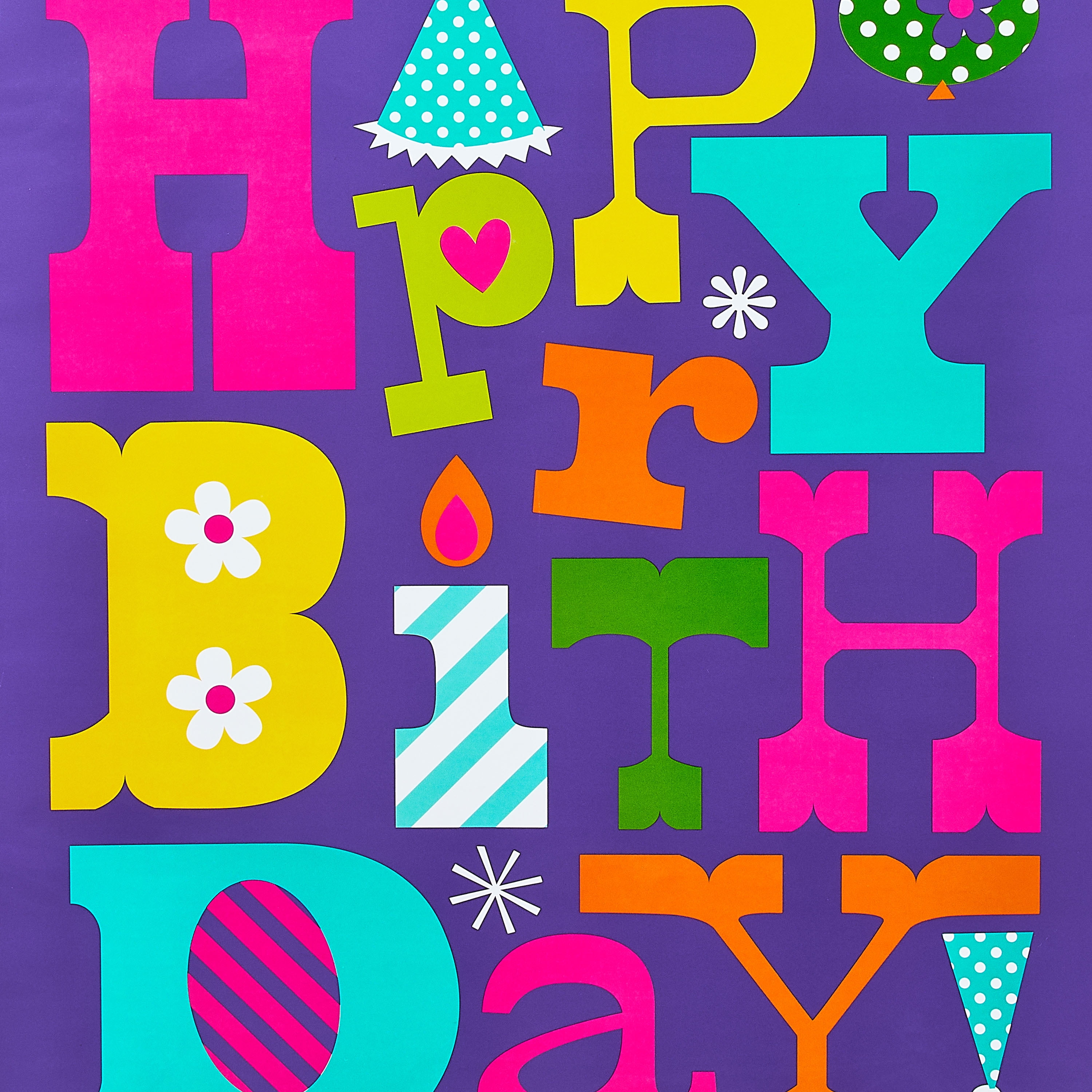 (6 pack) Multicolor Happy Birthday Paper Gift Bag, 14.5" x 18", by Way To Celebrate