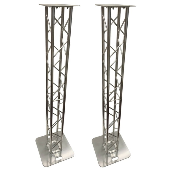 2 DJ Lighting 6.56 ft Bolted Aluminum 8"x8" Truss Light Weight Dual Totem System