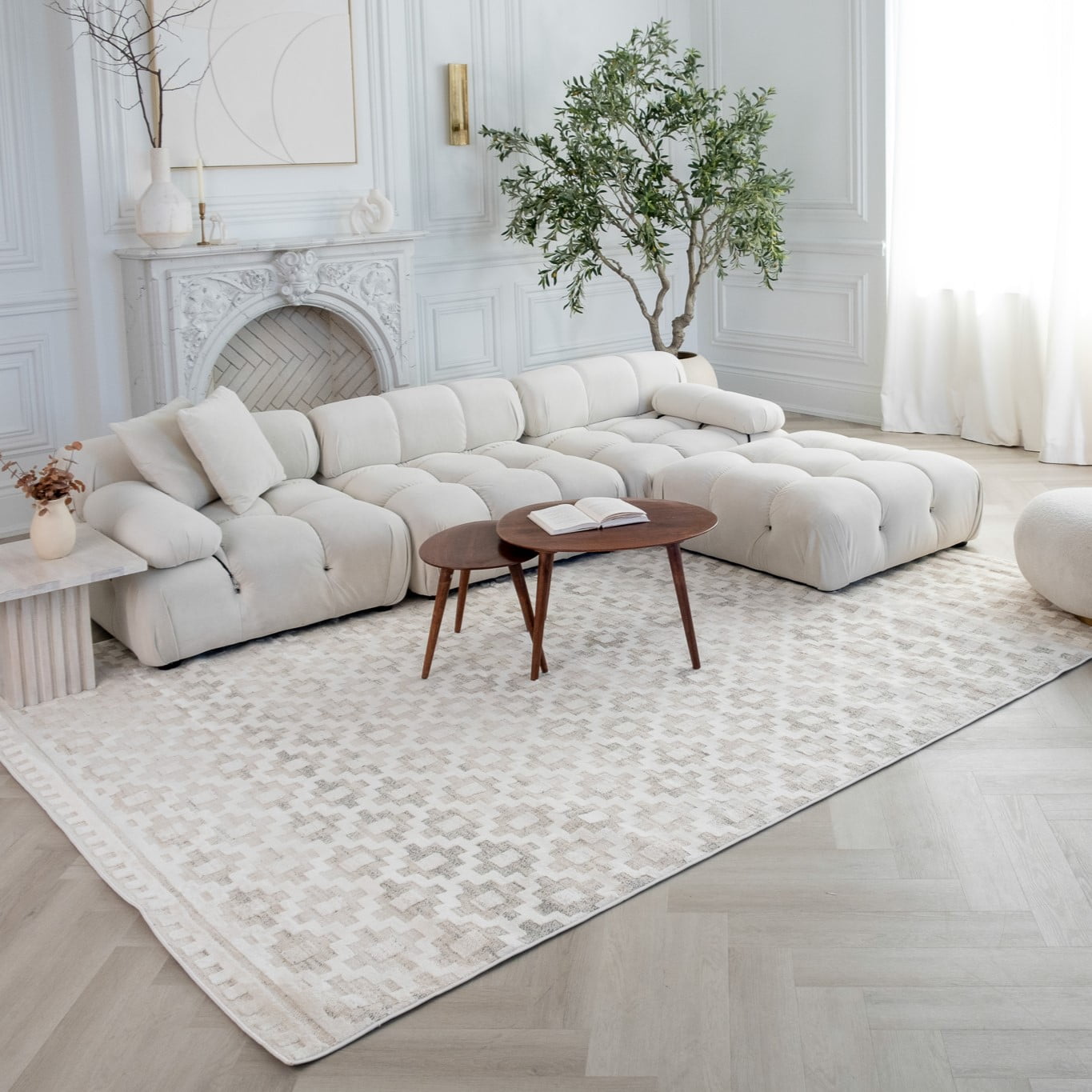 Rug Branch Astra Modern Indoor Area Rug, Beige Cream, Abstract - Living Room, Bedroom, Dining Room